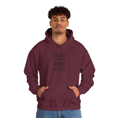 White Custom Hoodie — 'Place Your Design Here' Mockup Pullover