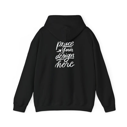 White Custom Hoodie — 'Place Your Design Here' Mockup Pullover