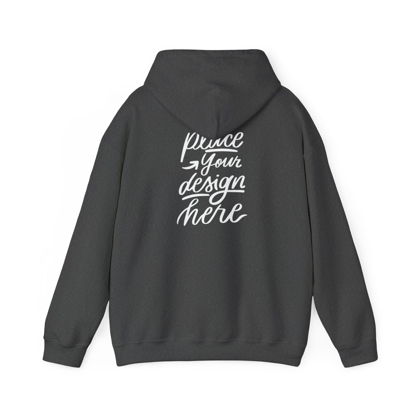 White Custom Hoodie — 'Place Your Design Here' Mockup Pullover
