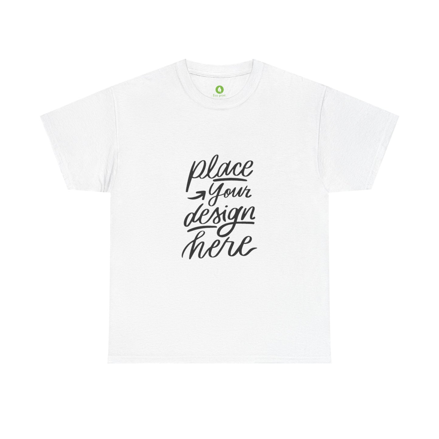 Classic White Tee — Placeholder "Place Your Design Here" Mockup T-Shirt