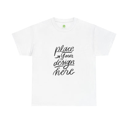 Classic White Tee — Placeholder "Place Your Design Here" Mockup T-Shirt