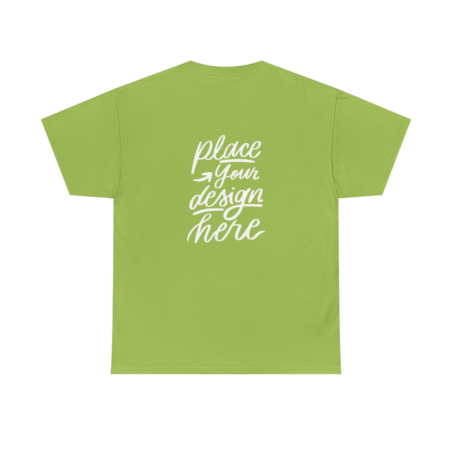 Classic White Tee — Placeholder "Place Your Design Here" Mockup T-Shirt
