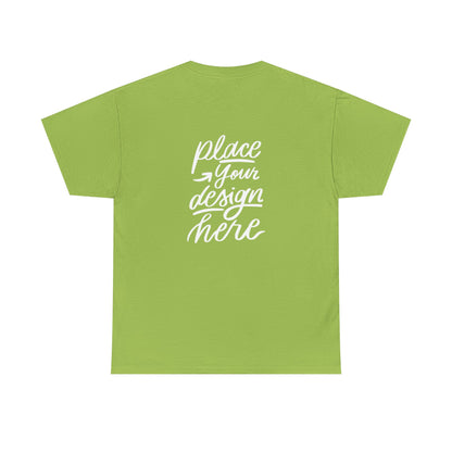 Classic White Tee — Placeholder "Place Your Design Here" Mockup T-Shirt