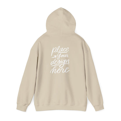 White Custom Hoodie — 'Place Your Design Here' Mockup Pullover