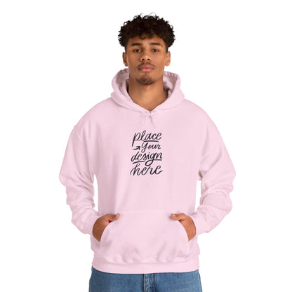White Custom Hoodie — 'Place Your Design Here' Mockup Pullover
