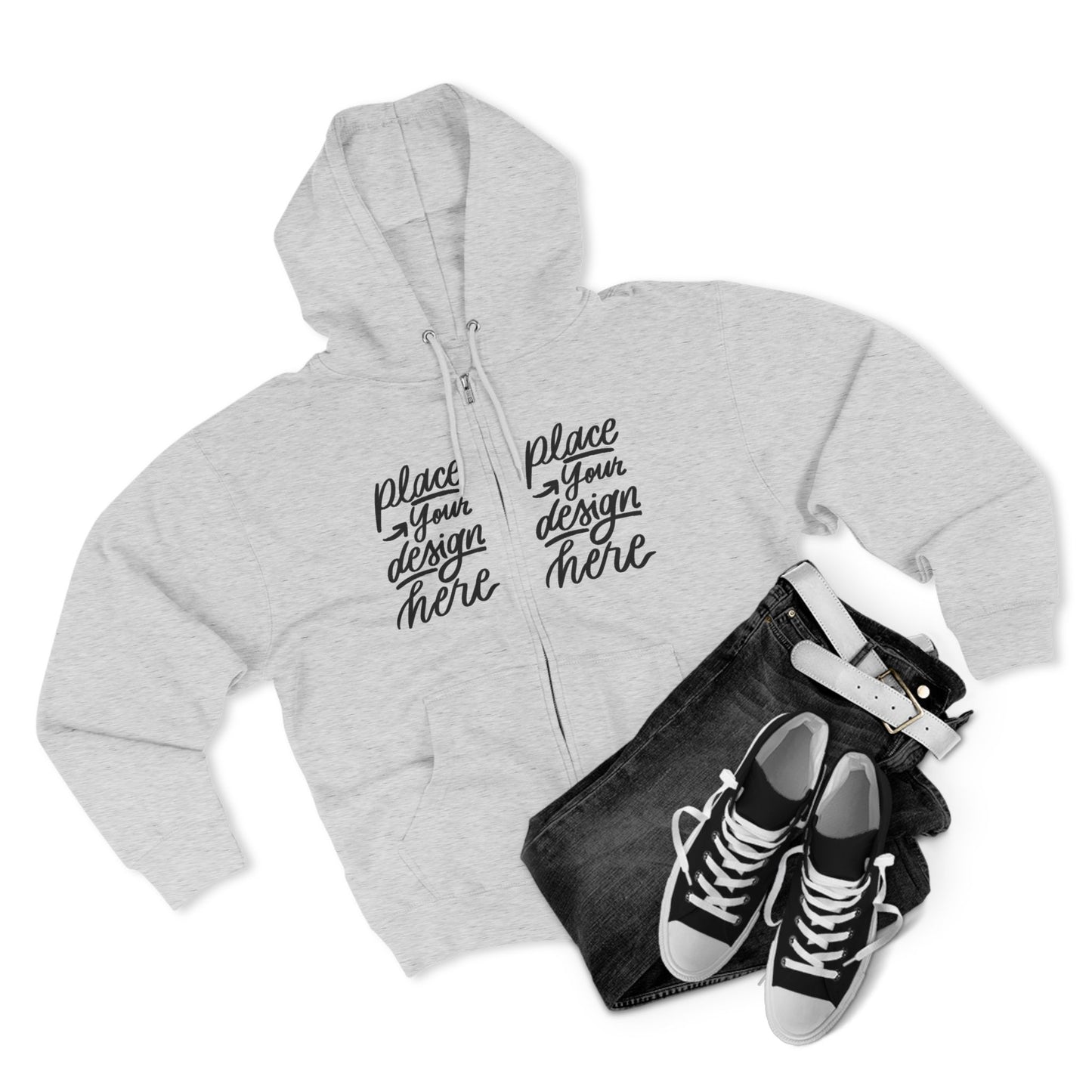 Zip Hoodie — Custom Chest Design Zip-Up Hoodie