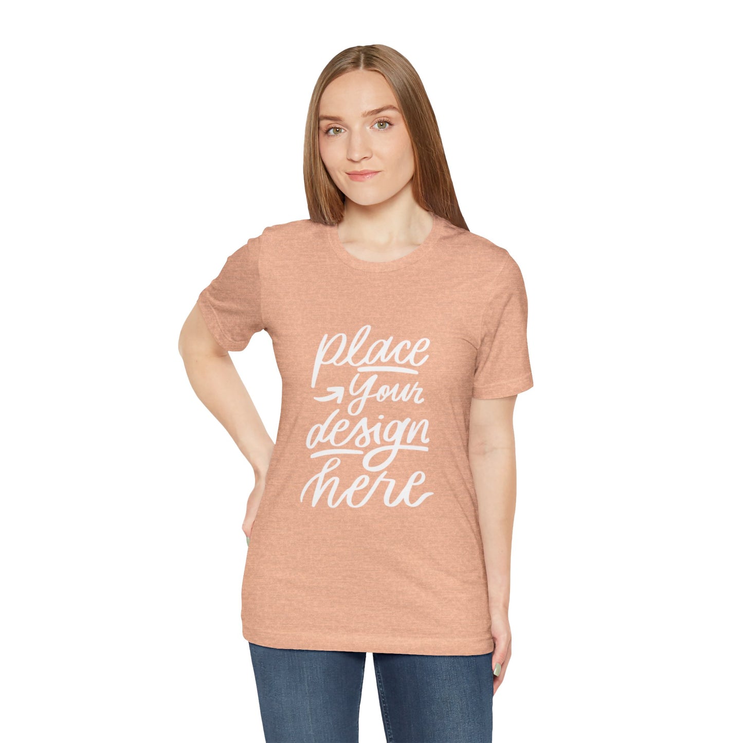 Place Your Design Here T-Shirt  Customizable White Jersey Tee