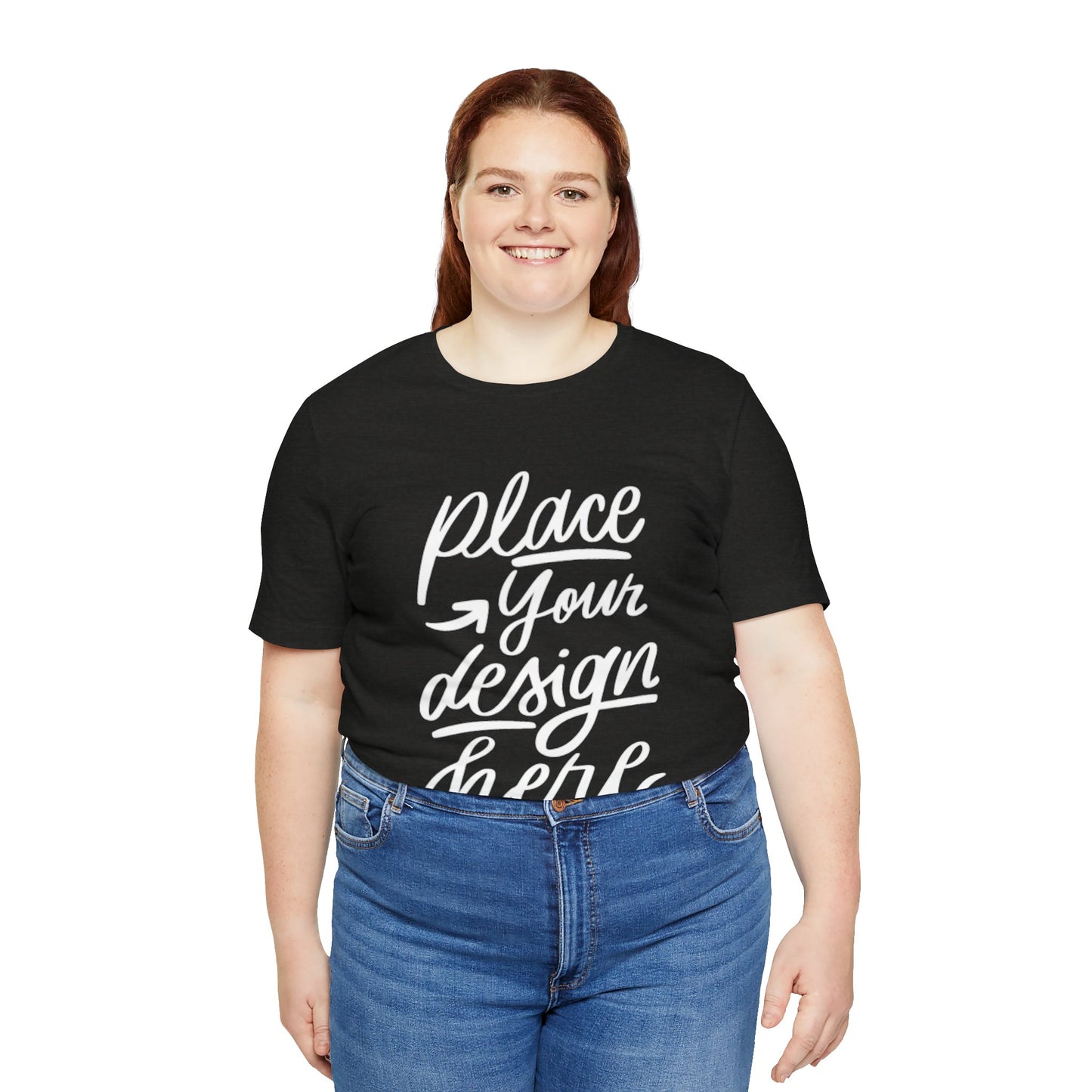 Place Your Design Here T-Shirt  Customizable White Jersey Tee