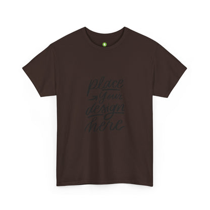 Classic White Tee — Placeholder "Place Your Design Here" Mockup T-Shirt