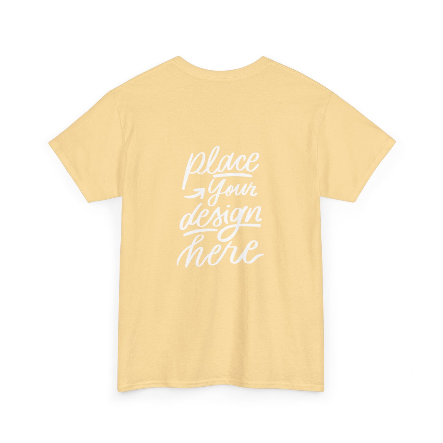 Classic White Tee — Placeholder "Place Your Design Here" Mockup T-Shirt