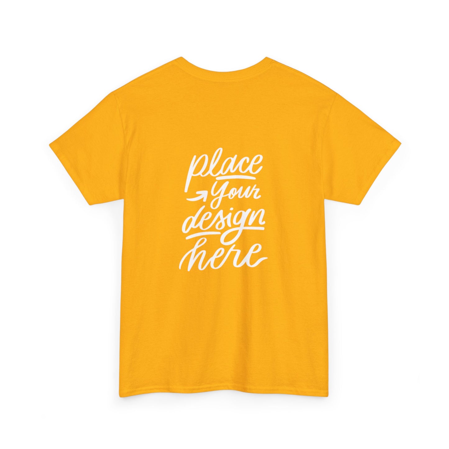 Classic White Tee — Placeholder "Place Your Design Here" Mockup T-Shirt