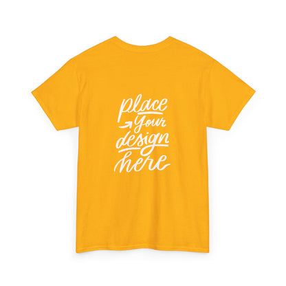 Classic White Tee — Placeholder "Place Your Design Here" Mockup T-Shirt