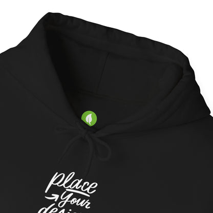 White Custom Hoodie — 'Place Your Design Here' Mockup Pullover