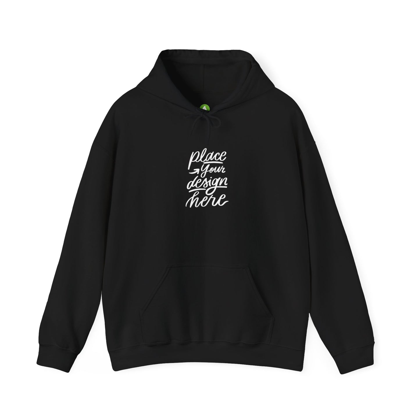 White Custom Hoodie — 'Place Your Design Here' Mockup Pullover