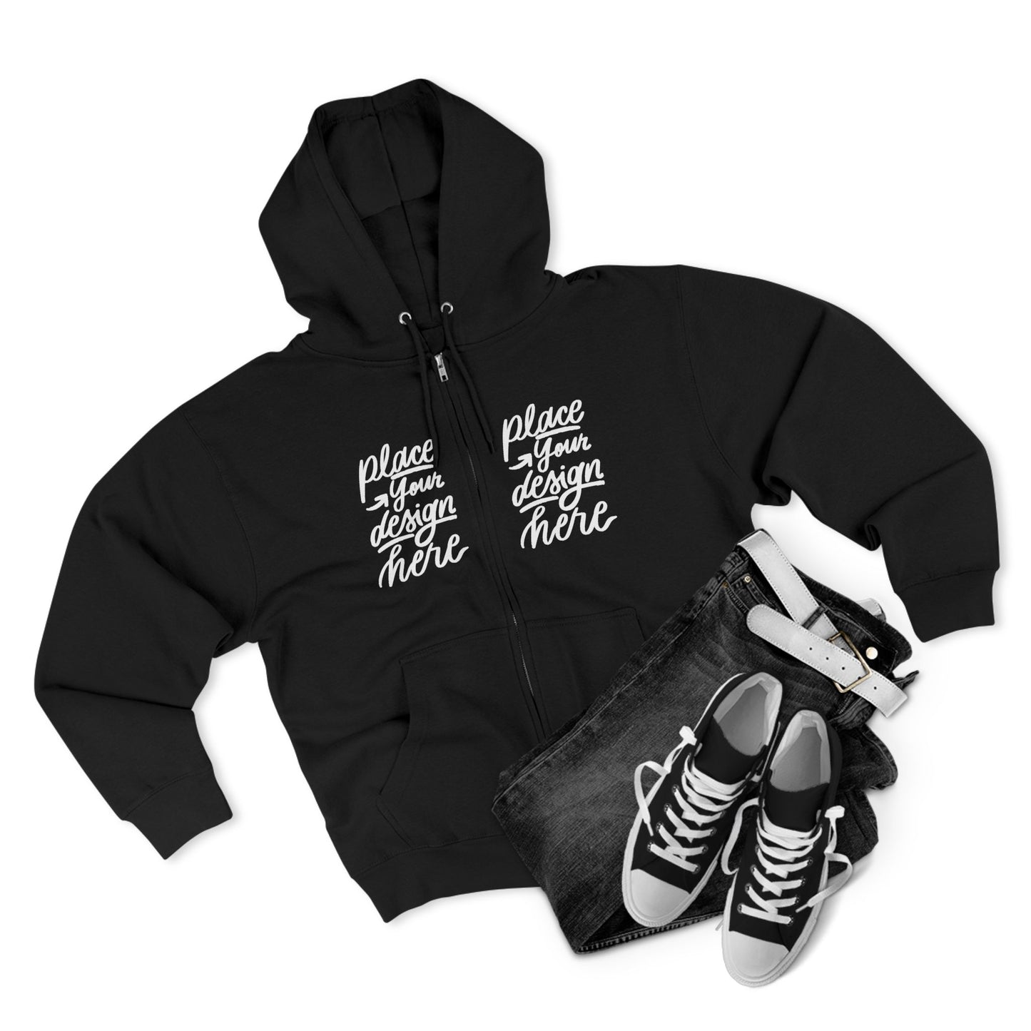 Zip Hoodie — Custom Chest Design Zip-Up Hoodie