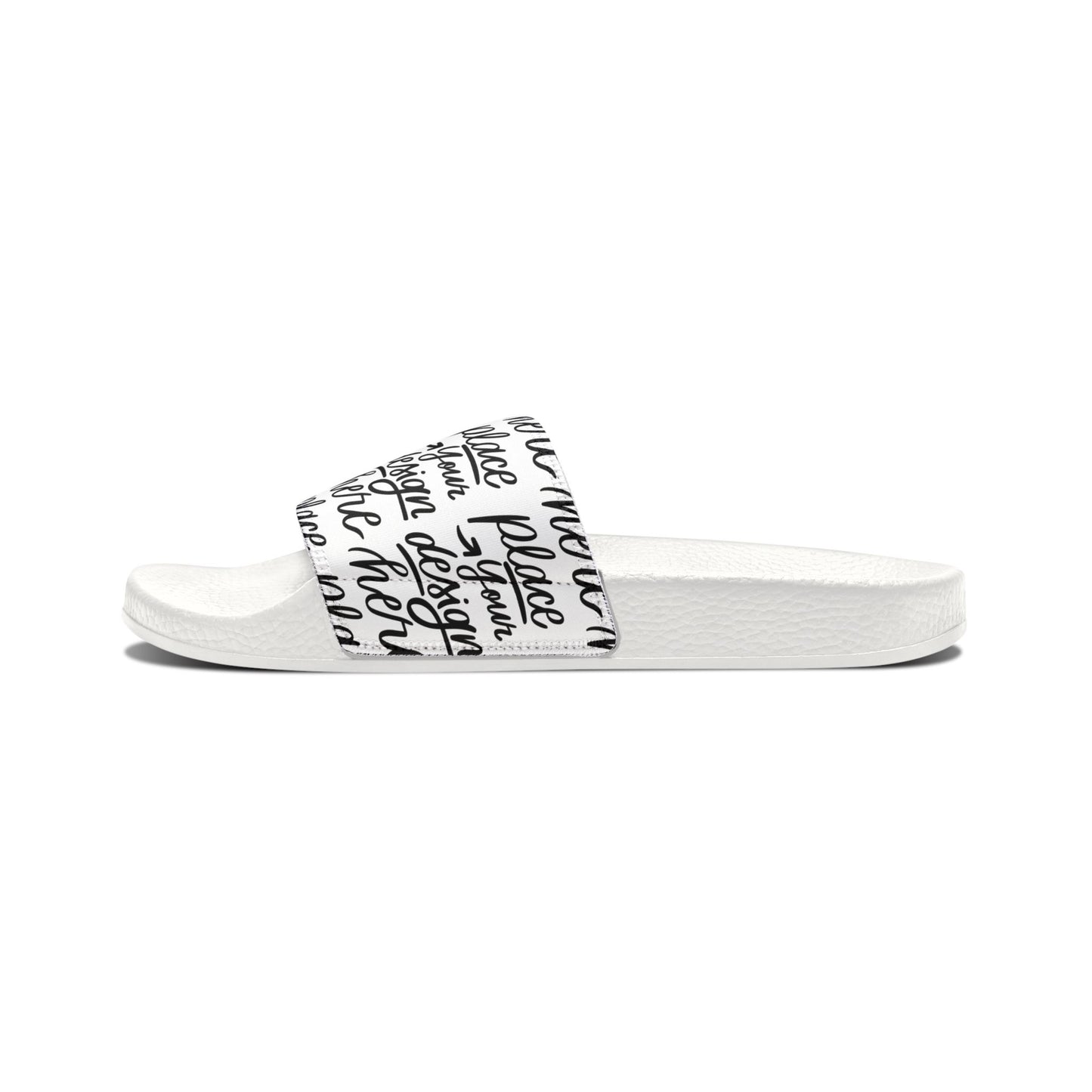 Men's Removable-Strap Slide Sandals — Customizable White Slides with Swap-Out Strap