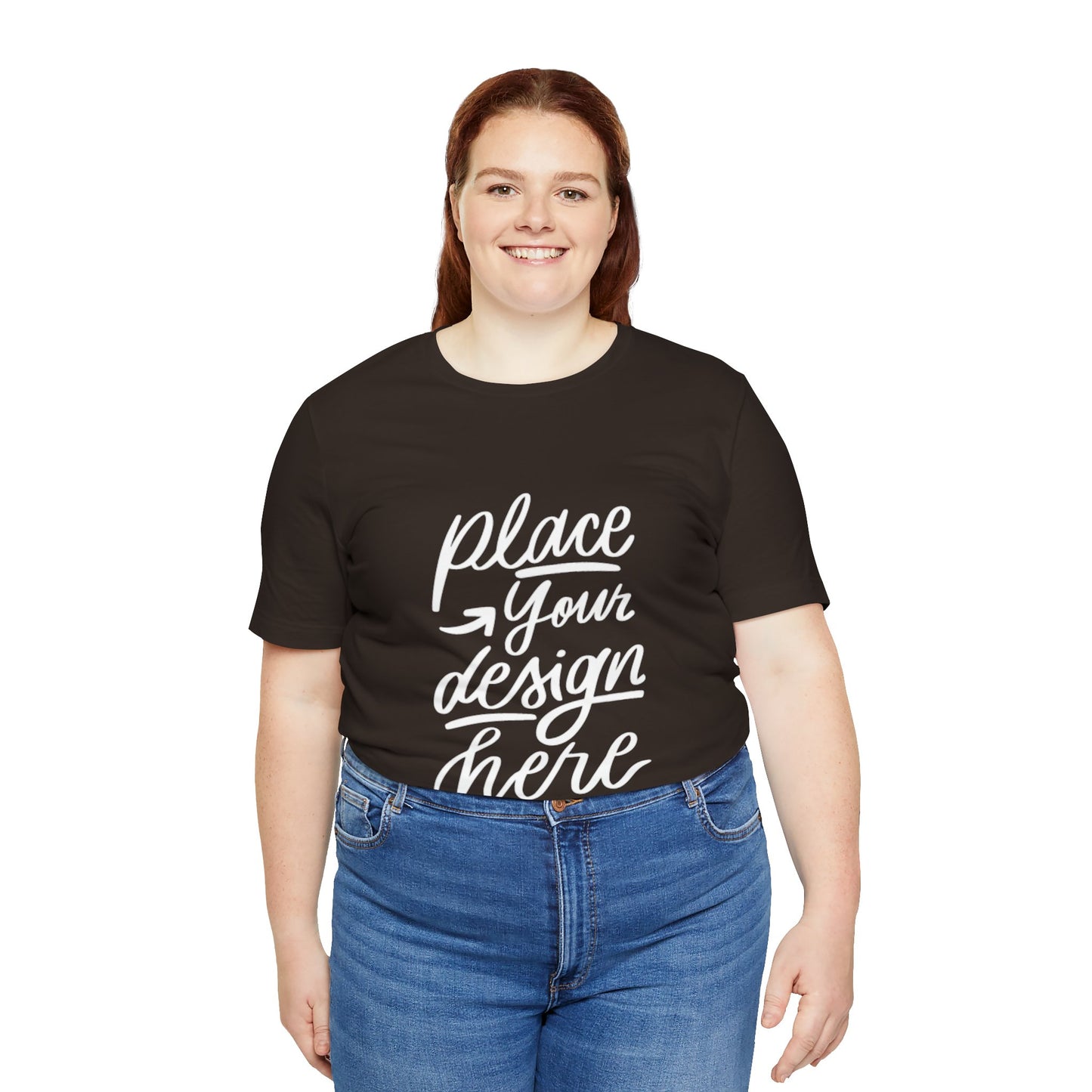 Place Your Design Here T-Shirt  Customizable White Jersey Tee