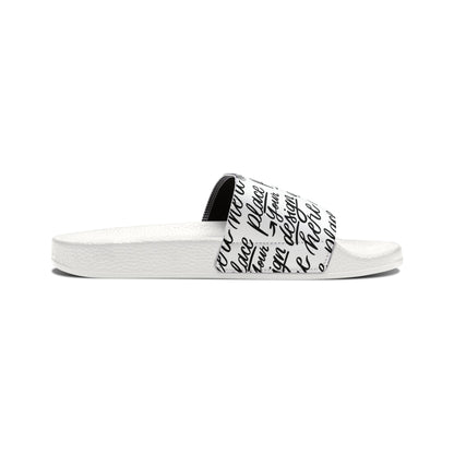 Men's Removable-Strap Slide Sandals — Customizable White Slides with Swap-Out Strap