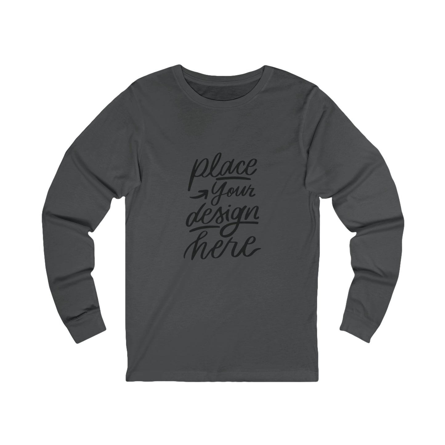 Long Sleeve Tee | Custom Design Mockup Unisex Jersey