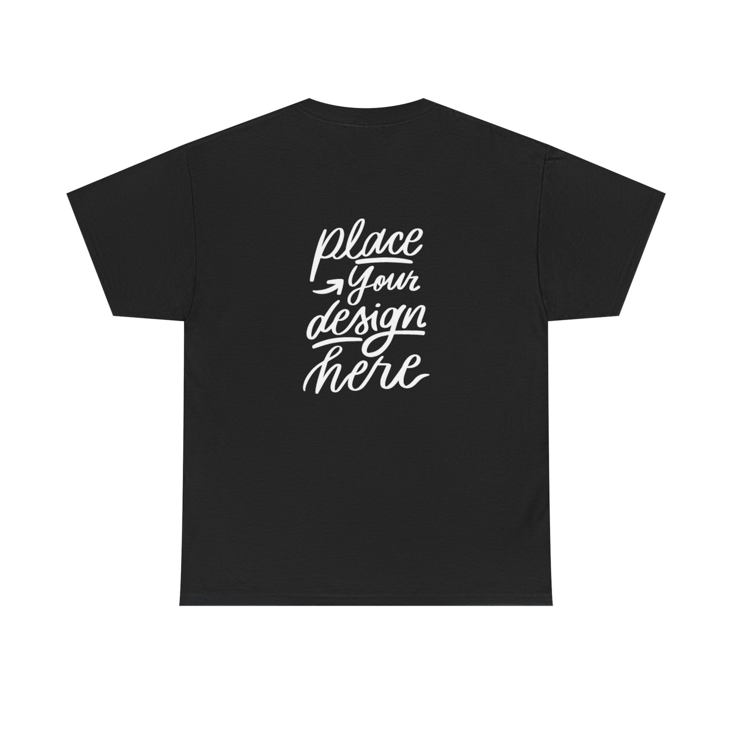 Classic White Tee — Placeholder "Place Your Design Here" Mockup T-Shirt