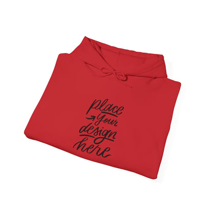 White Custom Hoodie — 'Place Your Design Here' Mockup Pullover