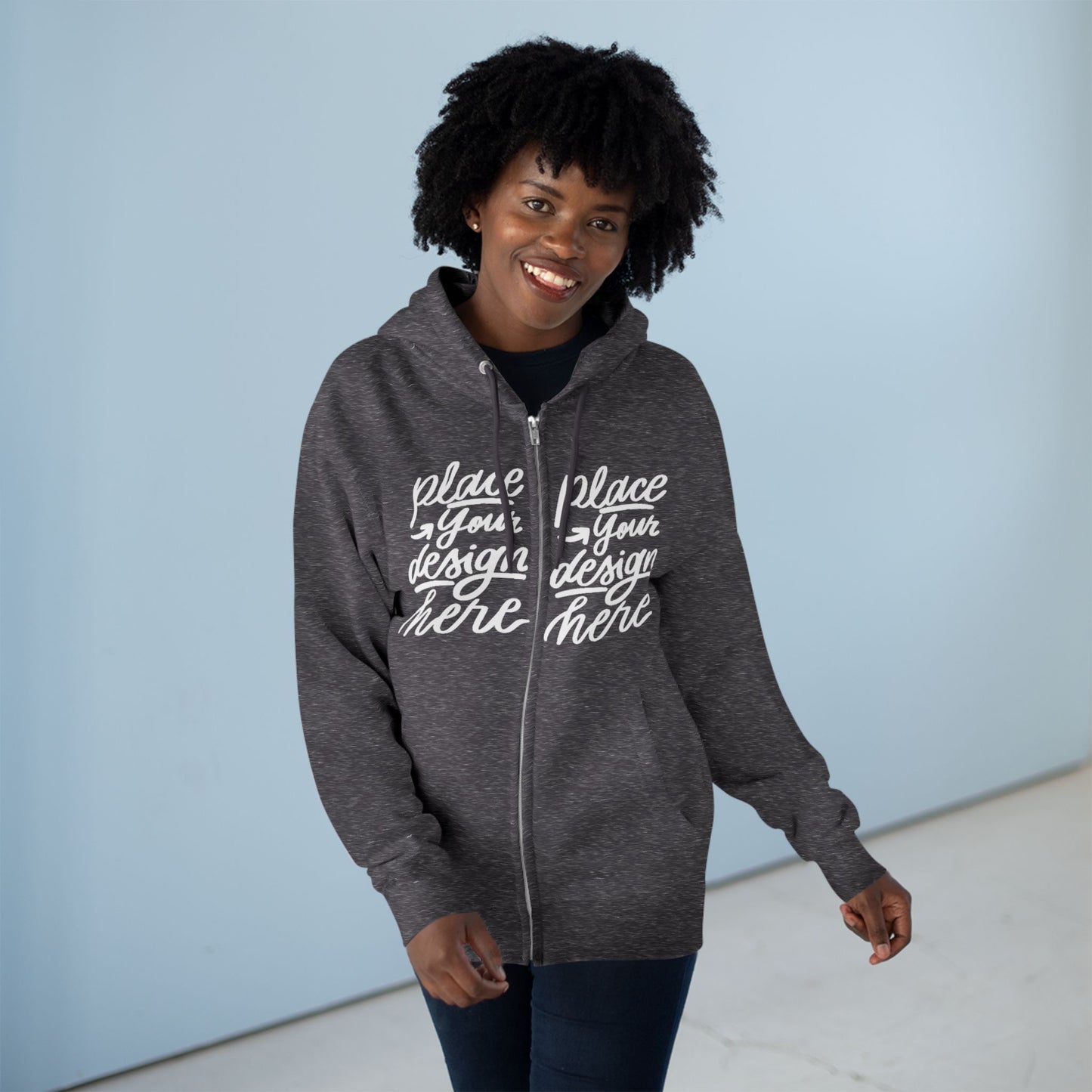 Zip Hoodie — Custom Chest Design Zip-Up Hoodie