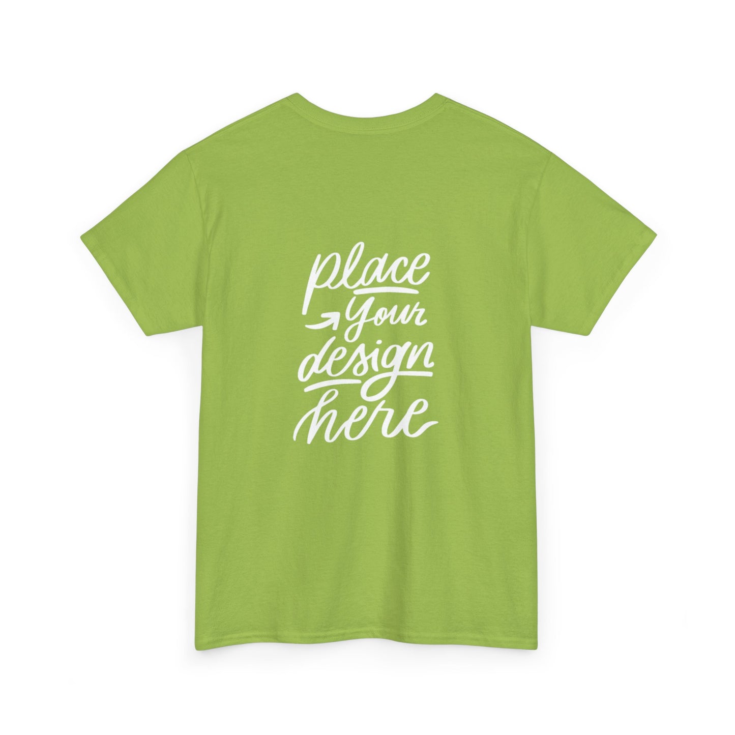 Classic White Tee — Placeholder "Place Your Design Here" Mockup T-Shirt
