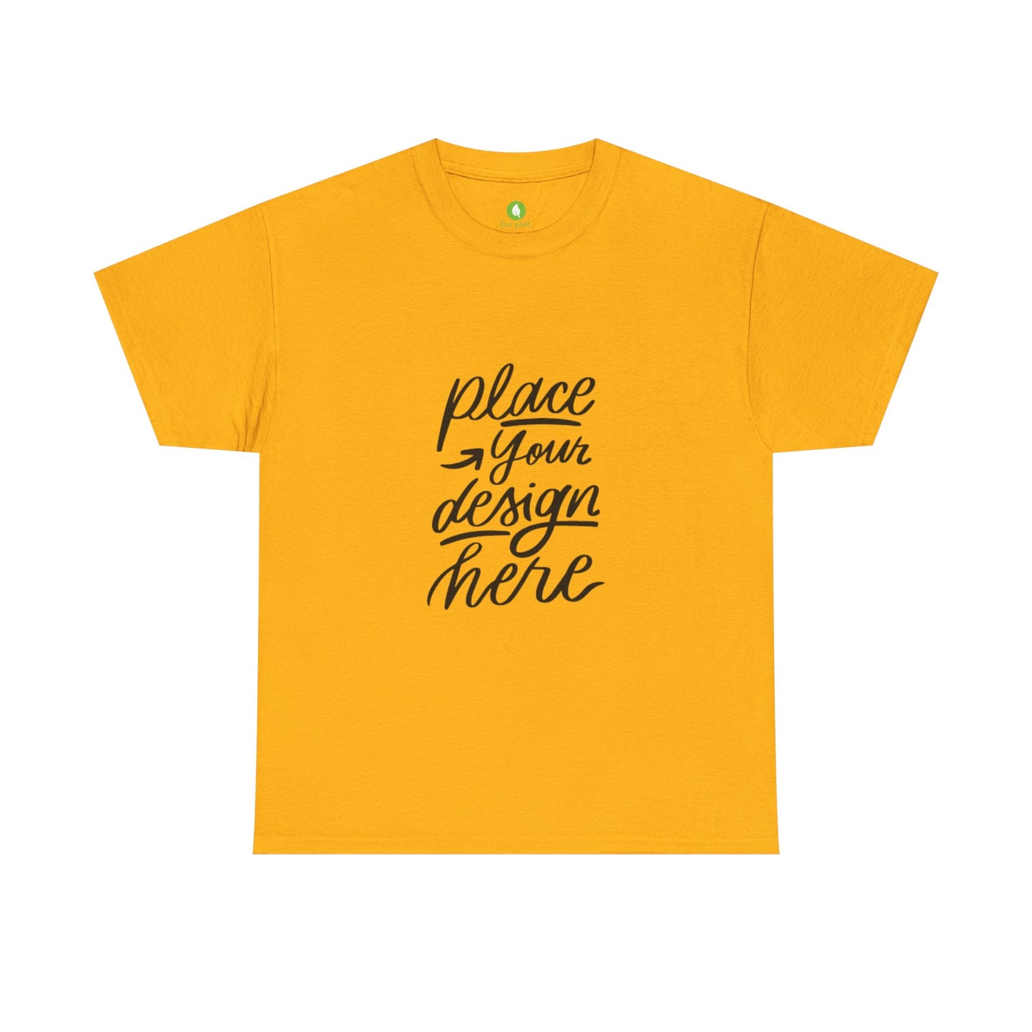 Classic White Tee — Placeholder "Place Your Design Here" Mockup T-Shirt
