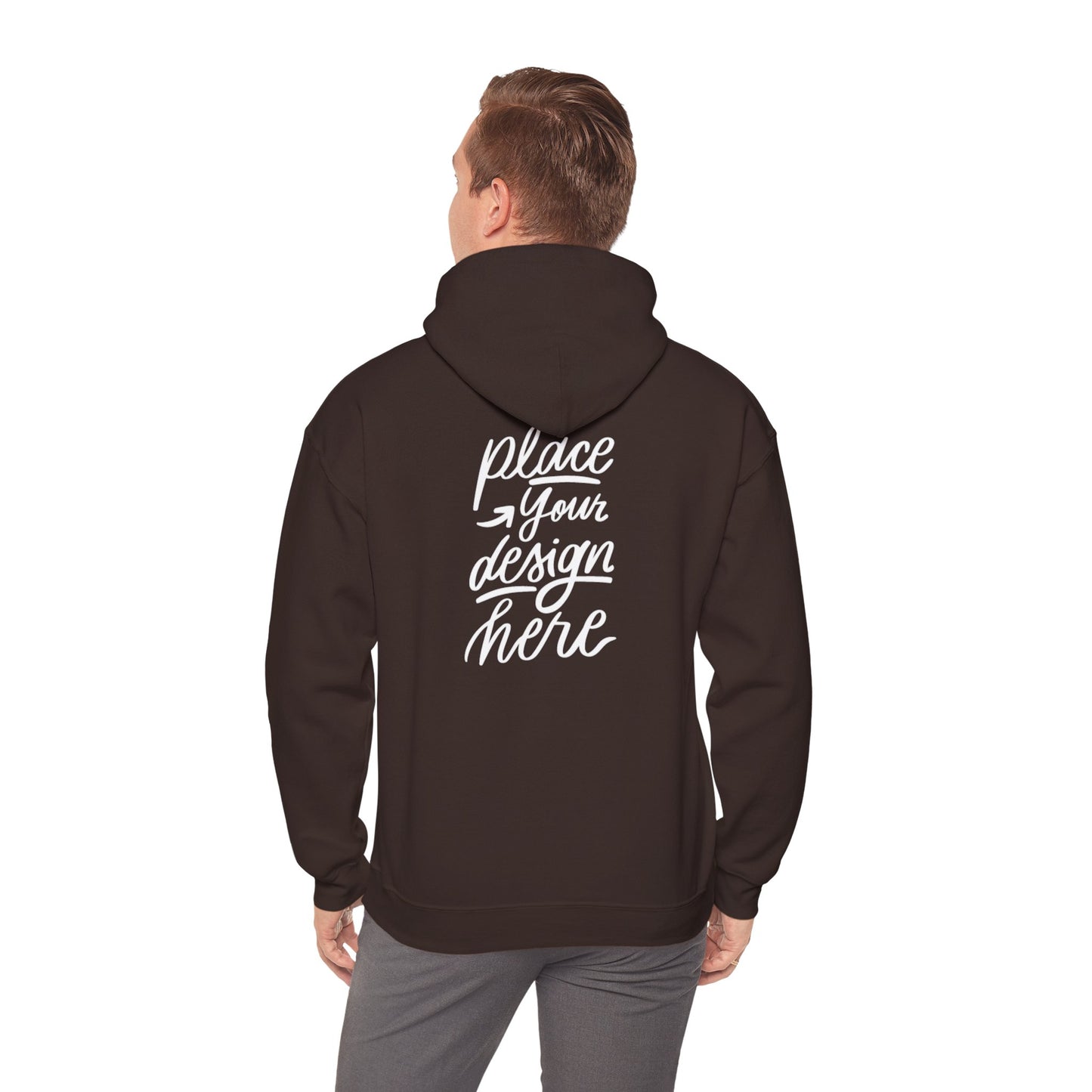 White Custom Hoodie — 'Place Your Design Here' Mockup Pullover