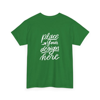 Classic White Tee — Placeholder "Place Your Design Here" Mockup T-Shirt