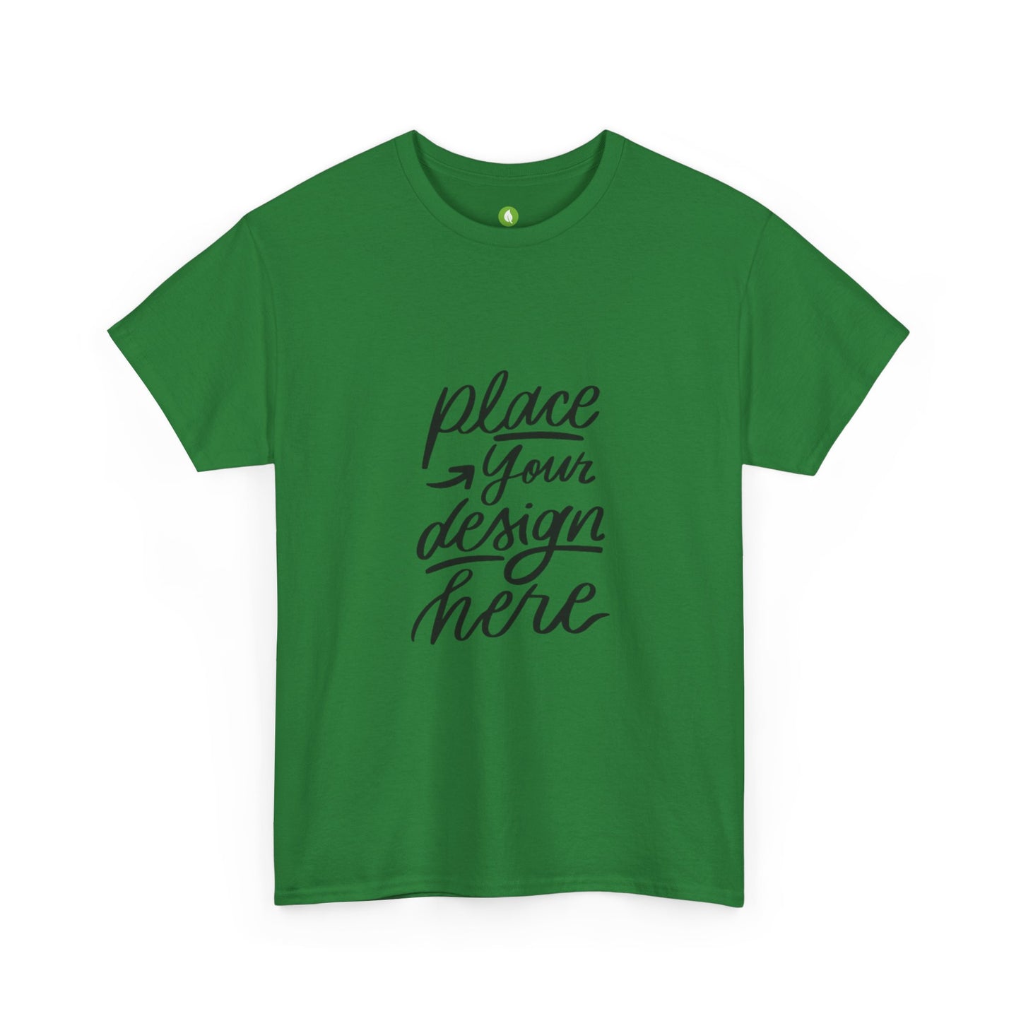 Classic White Tee — Placeholder "Place Your Design Here" Mockup T-Shirt