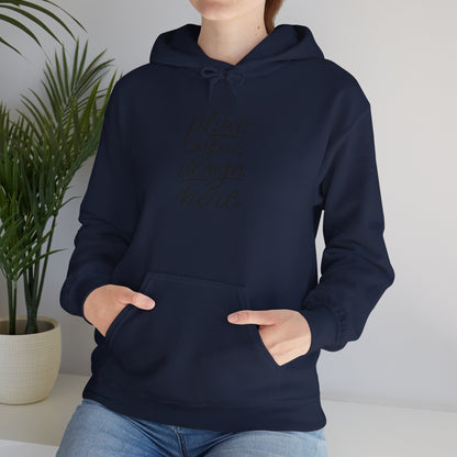 White Custom Hoodie — 'Place Your Design Here' Mockup Pullover
