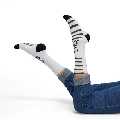 Custom Sublimation Socks | Personalized Crew Socks with 'Place Your Design Here' Print Area