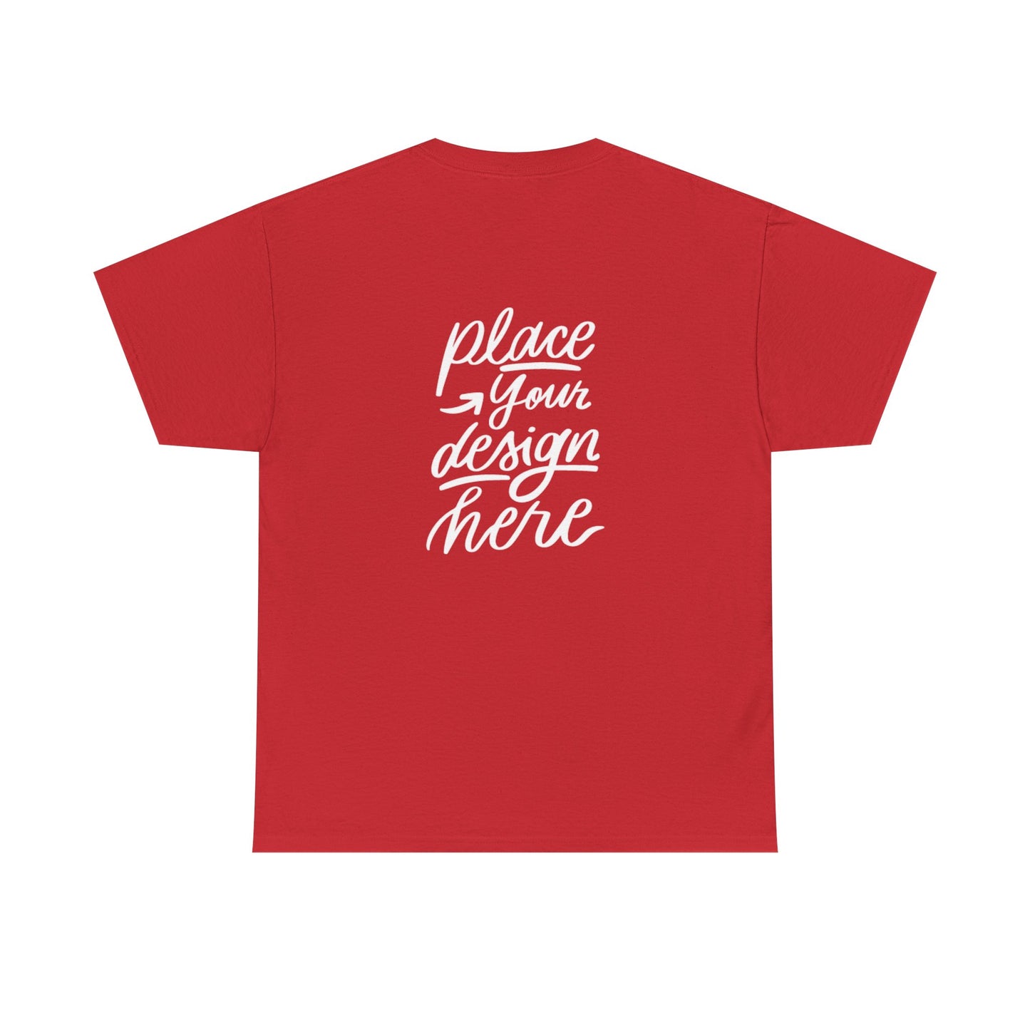 Classic White Tee — Placeholder "Place Your Design Here" Mockup T-Shirt