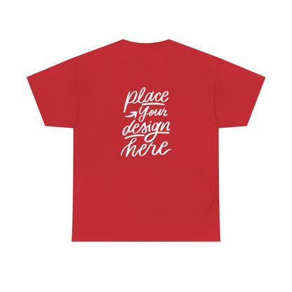 Classic White Tee — Placeholder "Place Your Design Here" Mockup T-Shirt