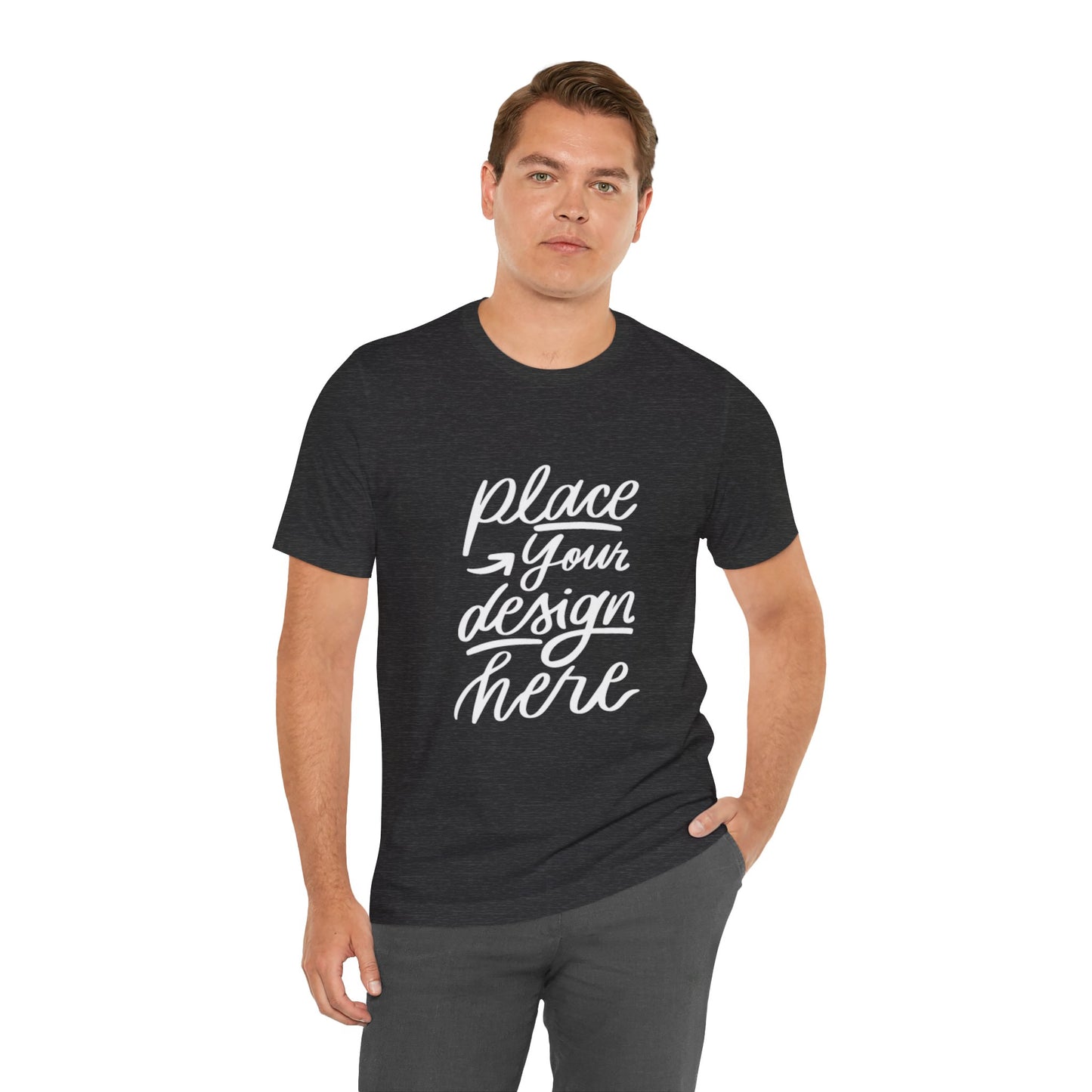 Place Your Design Here T-Shirt  Customizable White Jersey Tee