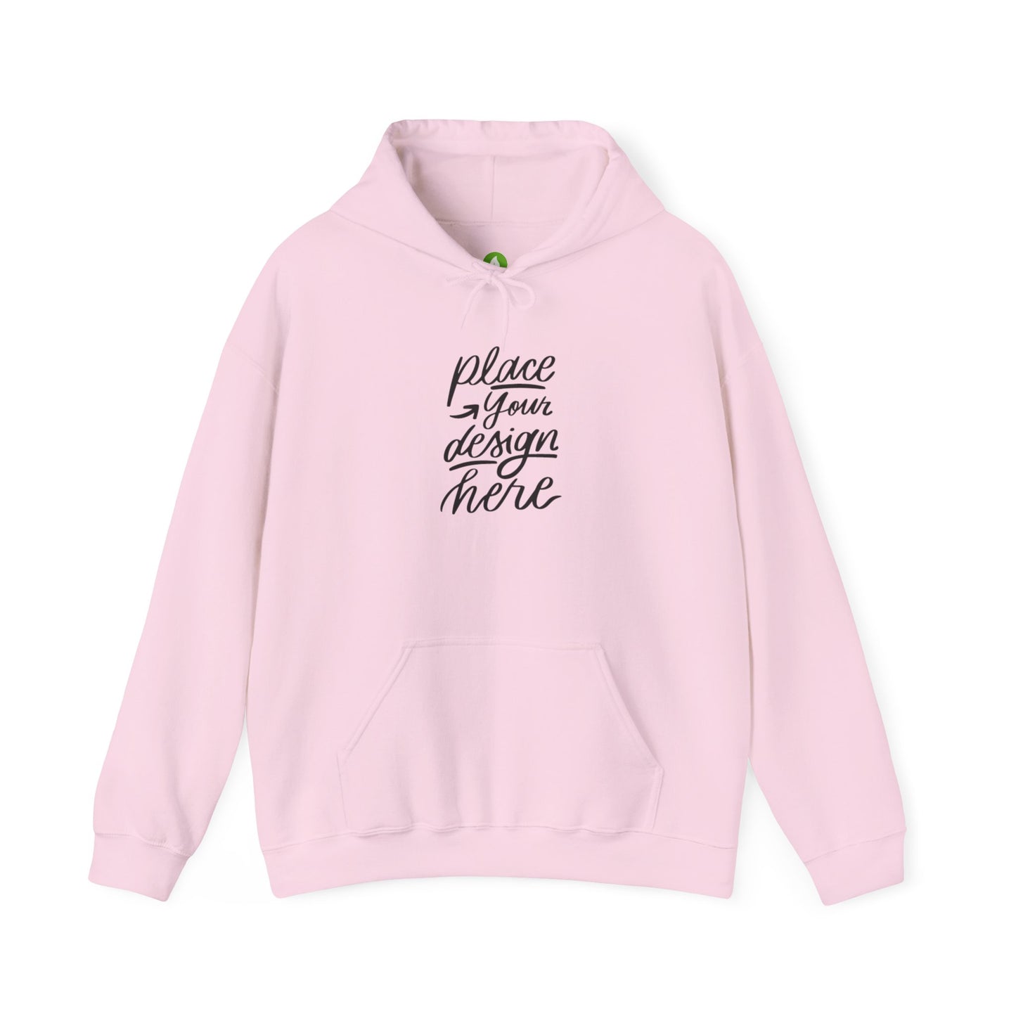 White Custom Hoodie — 'Place Your Design Here' Mockup Pullover