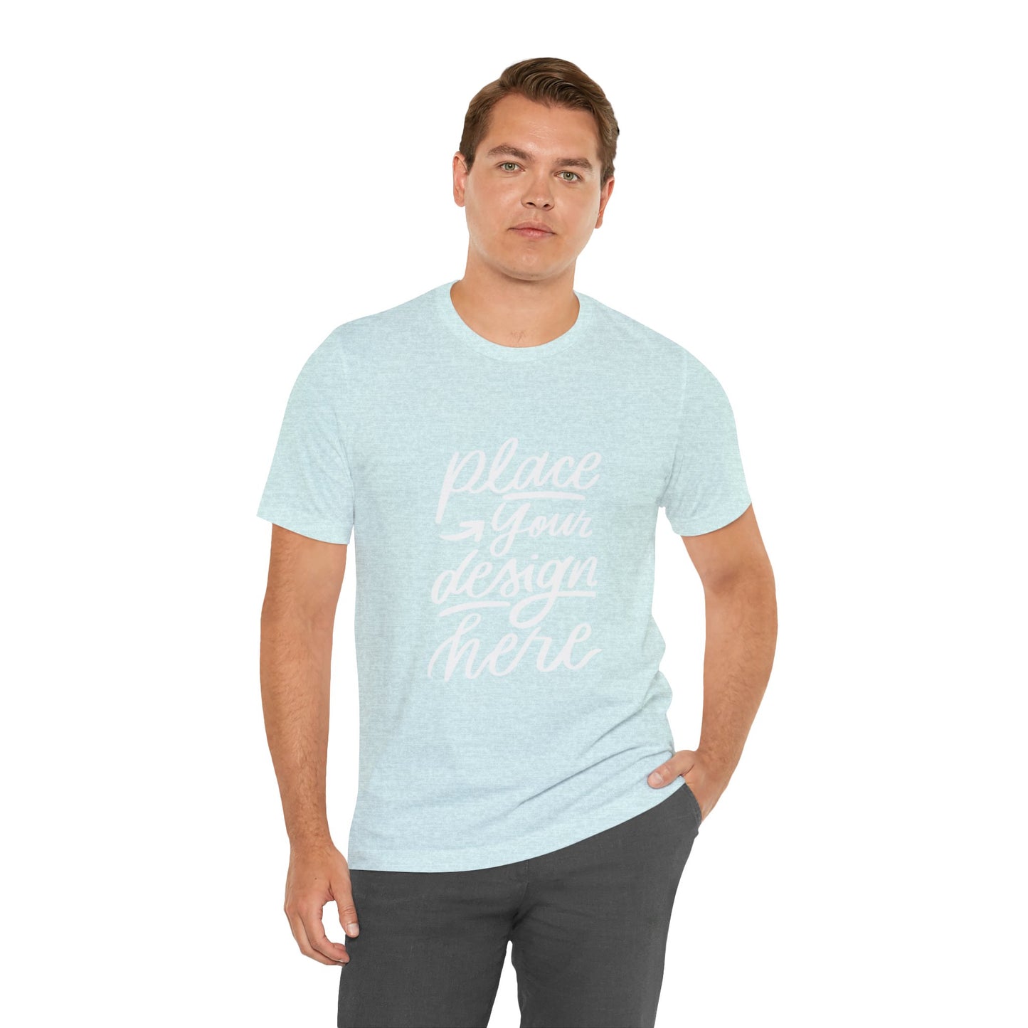Place Your Design Here T-Shirt  Customizable White Jersey Tee