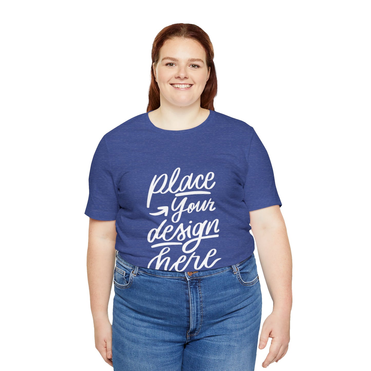 Place Your Design Here T-Shirt  Customizable White Jersey Tee