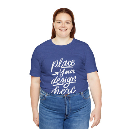 Place Your Design Here T-Shirt  Customizable White Jersey Tee