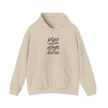 White Custom Hoodie — 'Place Your Design Here' Mockup Pullover