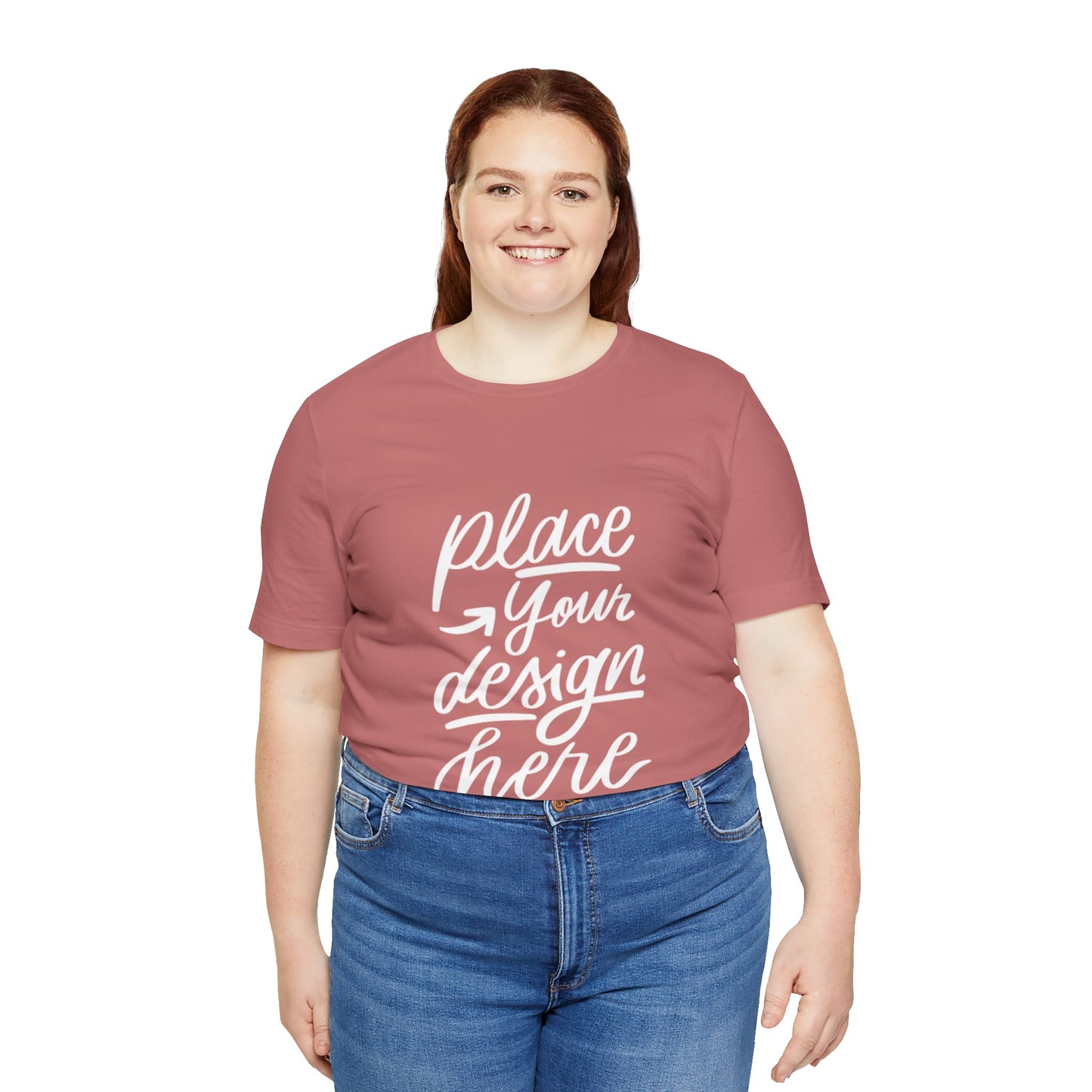 Place Your Design Here T-Shirt  Customizable White Jersey Tee