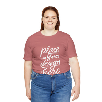 Place Your Design Here T-Shirt  Customizable White Jersey Tee