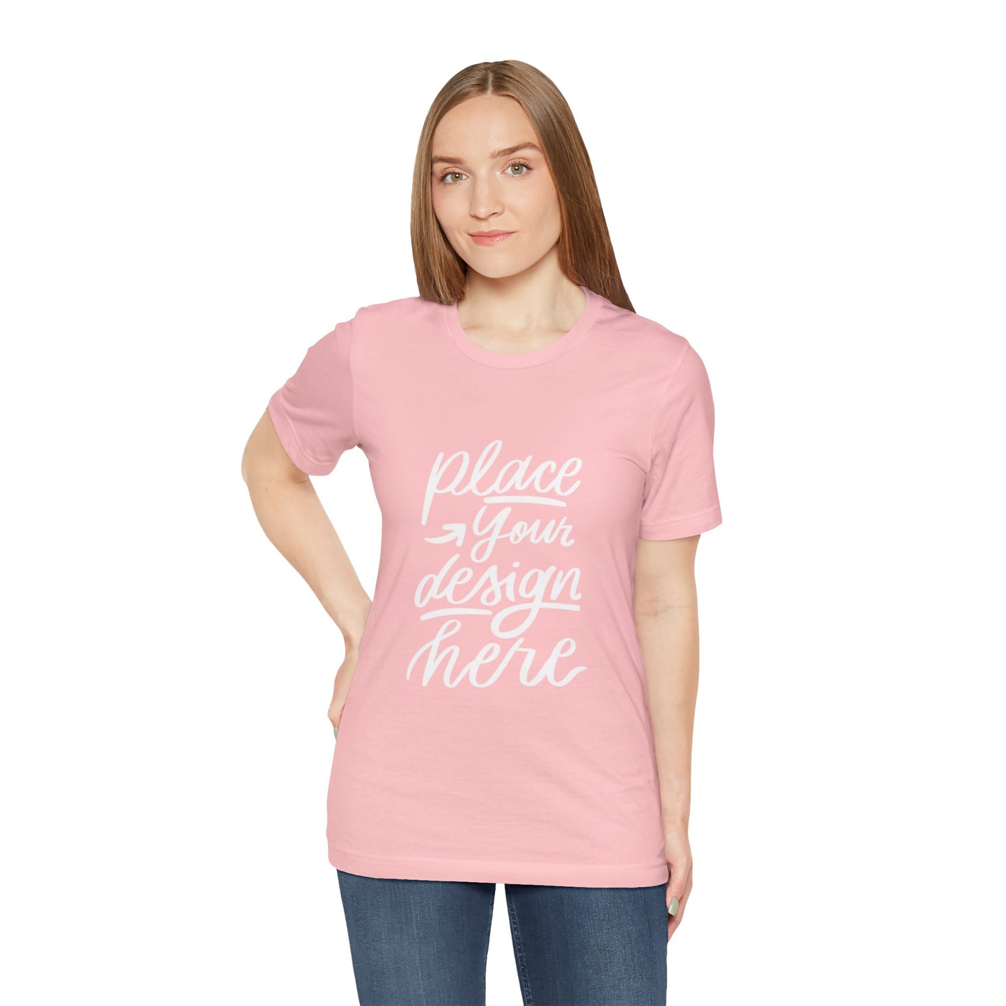 Place Your Design Here T-Shirt  Customizable White Jersey Tee