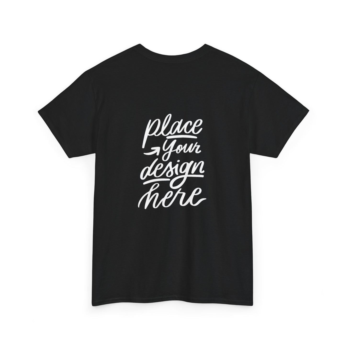 Classic White Tee — Placeholder "Place Your Design Here" Mockup T-Shirt