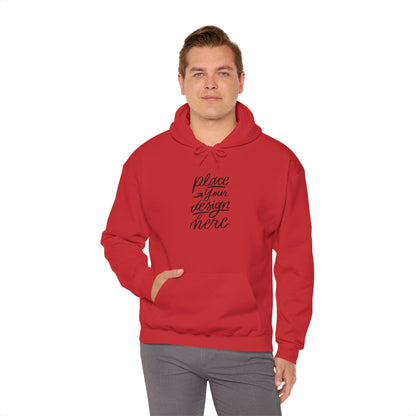 White Custom Hoodie — 'Place Your Design Here' Mockup Pullover