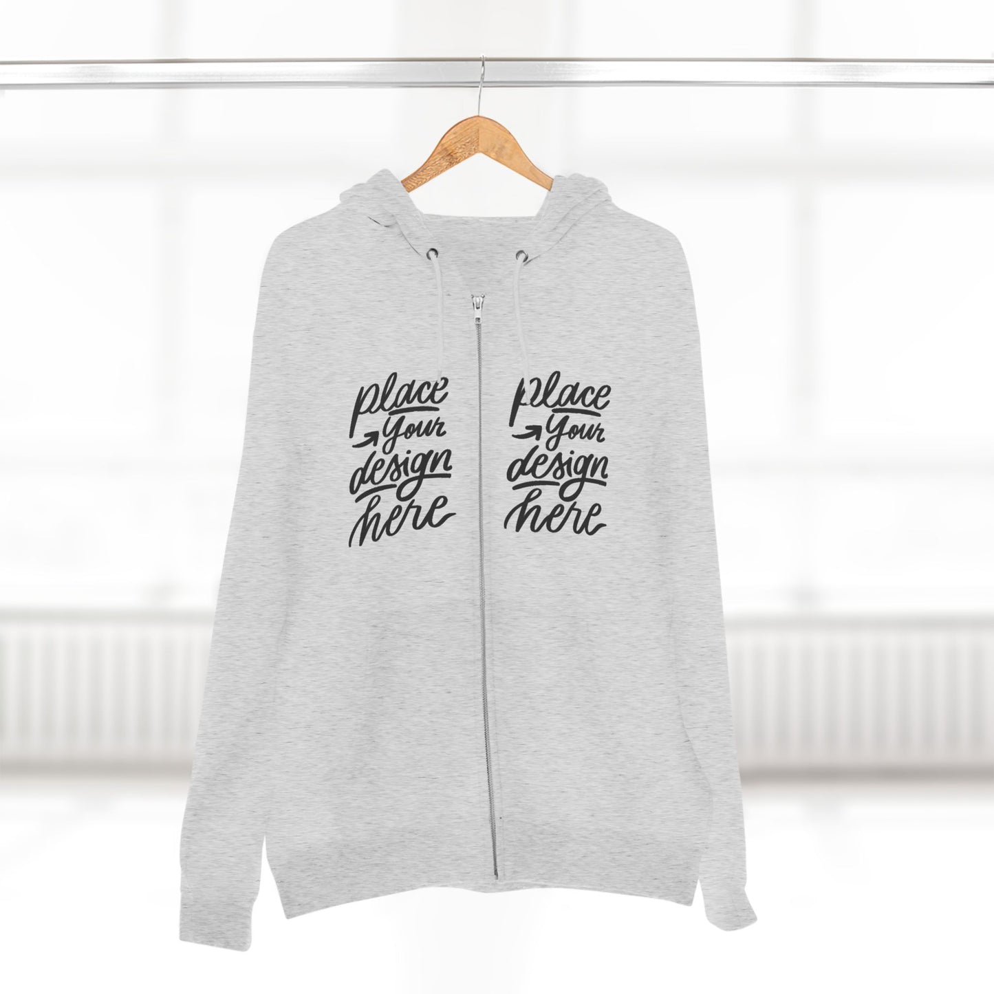 Zip Hoodie — Custom Chest Design Zip-Up Hoodie