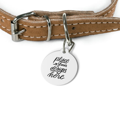 Round Pet ID Tag — Customizable Engraved Dog & Cat Collar Charm