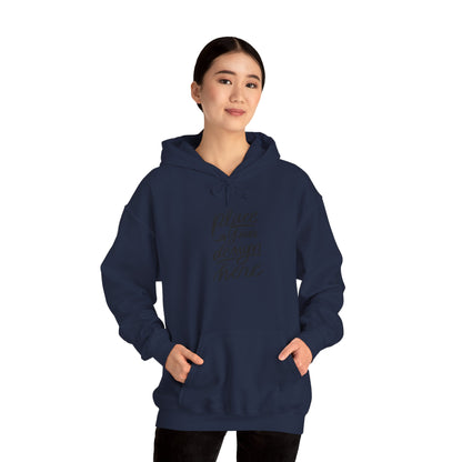 White Custom Hoodie — 'Place Your Design Here' Mockup Pullover