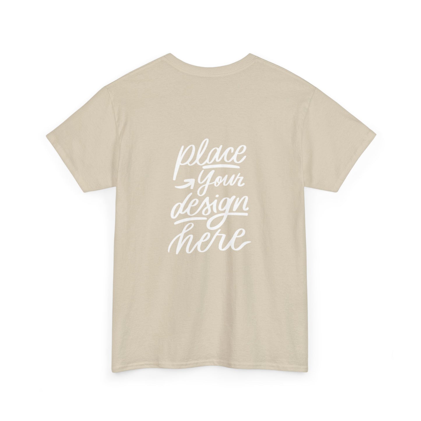 Classic White Tee — Placeholder "Place Your Design Here" Mockup T-Shirt
